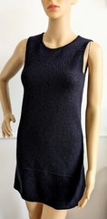 HOBBS 100% Wool Black Mini Sleeveless Fall Winter Dress Size UK 8