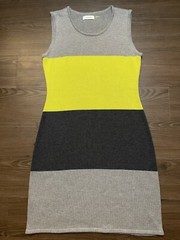 Calvin Klein Medium Multicolor Striped Acrylic/Polyester Blend Sleeveless Dress
