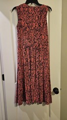 Boden Womens Coral Navy Floral Block Print V-Neck Midi Dress UK 12R US 8R