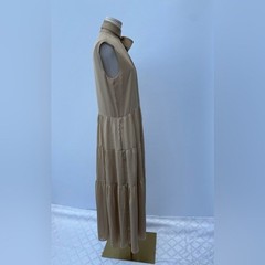 Theory Project Tiered Georgette Maxi Dress In Wheat Size 4