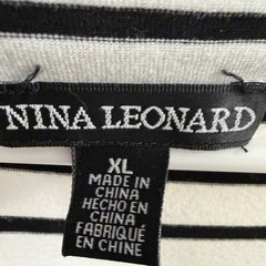 Nina Leonard Black & White Striped Three Tiered Sleeveless Sundress XL