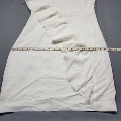 Shift Asymmetrical One-Shoulder Mini Dress Women Size Medium Cream Ivory Ruffles