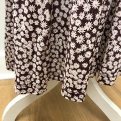 Samsoe Samsoe Fritta Dress Maxi Choco Aster Floral Micro Print Womens XS Retro