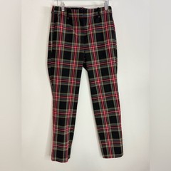 J.Crew Ruby full length tartan Plaid Trousers in Red and Black in size 8