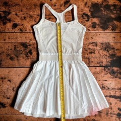 XS Adidas by Stella McCartney V12746 White Pleated Racerback Tennis Dress