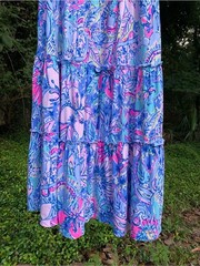 Lilly Pulitzer Loro Tiered Swing Dress Floral Size Large EUC Blue Pink