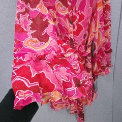 Donna Morgan Floral Ruffle Tiered Button Front Tie Pink Dress Womens Size 14 NWT