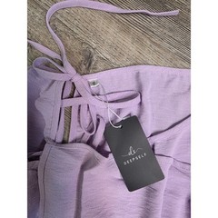 DEEPSELF Womens Size S Lavender Purple Maxi Dress Open Back Front Slit NWT