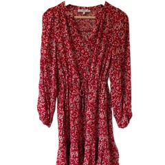Next Red Floral Mini Dress – Size 6 (UK) / 34 (EUR) Fit and Flare Summer Dress