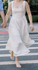Odd Muse White Squareneck Midi Dress Size Medium