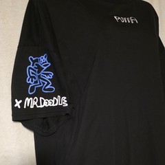 PUMA x Mr Doodle Men&rsquo;s XL Black Short Sleeve Crew Neck Graphic Tee Shirt