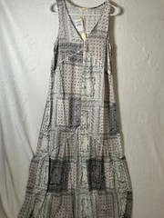 Lovestitch Paisley Patchwork Maxi Dress Small Boho Resort Beach Vacation NWT