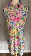 Tee 2 Sea Sleeveless Shift Dress Size M Colorful Golf Tennis Travel Pickleball