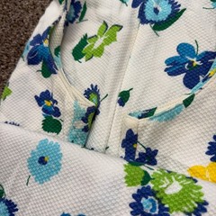 Gap Womens Vintage Style Floral Shift Dress White Blue Green Cotton Size 4