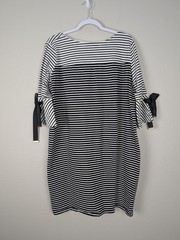 Lauren Ralph Lauren Womens Black White Striped Dress 2X