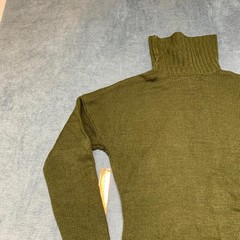 Almost Famous Sweater Dress Womens Large Olive Green Knit Turtleneck Waist Belt