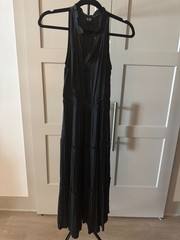NWT Gap Women’s XS Black Tiered Maxi Dress Sleeveless Ruffle Neck $98 Retail