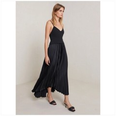 A.L.C Gwen Pleated Black buckle Dress Sz 12 Wmns NWT retail $695 ma