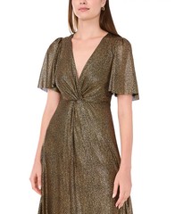 MSK Women&rsquo;s Metallic V-Neck Flutter-Sleeve Gown MSRP $129