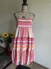 Anthropologie x Devotion Twins Lilou Boho Aztec Swing Dress Size Lg NWT