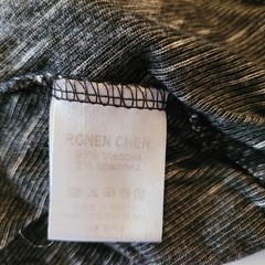 Ronen Chen Wrap Maxi Dress Asymmetrical Long Black Gray Israel Size 1 Asymmetric