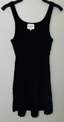 Willow & Wind Women’s L Black Ribbed Knit Pleated Sleeveless Swing Dress EUC