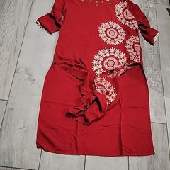 Unknown source organic connect cotton long midsize red dress size XXL