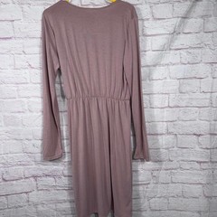 Perfect Peach Large Mauve Long Sleeve Wrap Dress NWT