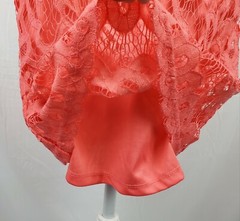 NWT Sharagano Women&rsquo;s Orange Lace Minimalist Sleeveless Dress sz 8 Petite