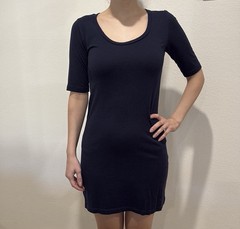 Bershka Navy Blue Basic Shirt Dress Size XS