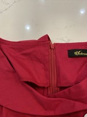 Wedtrend Womens Dress Medium Red Dressy Wide Collar Fit & Flare Buttons