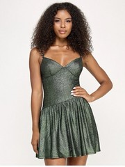 SENI & CADEJuniors&rsquo; Rhinestone-Strap Fit & Flare Dress M