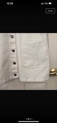 Rebecca Minkoff White Denim Button-Front Overall skirt Square Neck Pockets Large