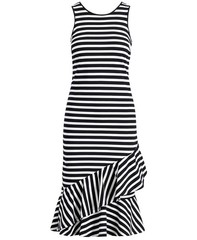 New! RALPH LAUREN ~Size LARGE~ Striped Ruffled Hem 100% Cotton Sleeveless Dress