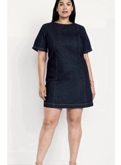 Old Navy Denim Mini Dress Sz XXL Dark Wash Blue Shift Style