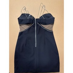 Heiress Beverly Hills Black Rhinestone Chain Cutout Mini Dress