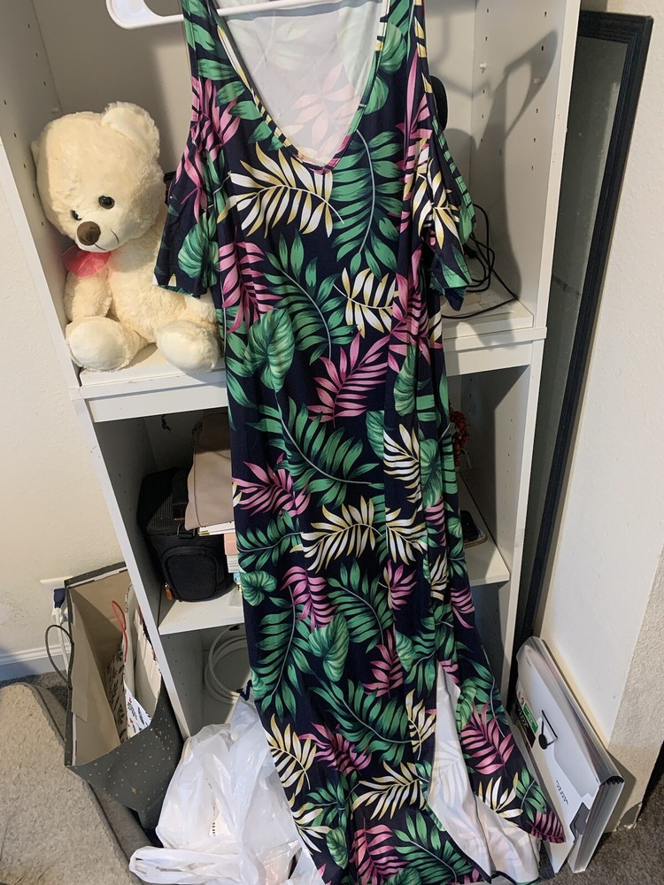 leaf print dress
