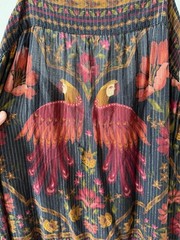 Farm Rio Flowy Bird Floral Print Mini Dress Adjustable Spaghetti Straps Boho M