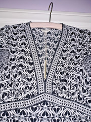 Stunning MAX STUDIO Black & White Print Maxi Dress w Single Flounce Hem S