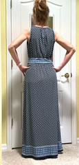 Max Studio Women&rsquo;s Sleeveless Maxi Dress Blue White Geometric Print Size Small