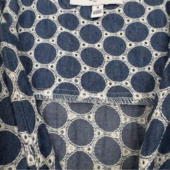 Waverly Grey Button Down Eyelet Circle Pattern Mini Dress Adjustable Spaghetti S