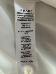 Frame Shirt Dress Womens XS White Twist Front Ruched Midi Side Slit Summer