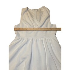 Lucca White Textured Deep V Neck Fit & Flare Skater Mini Dress Size Medium