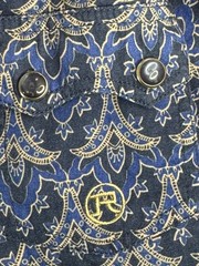 Roper Womens Western Pearl Snap Shirt Large Blue Paisley Rodeo Cowgirl Top B5