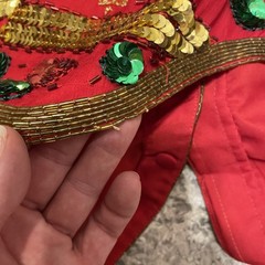 Creative Creations Christmas Sequin & Beaded Silk Shirt-Dress Jacket Lg Rare