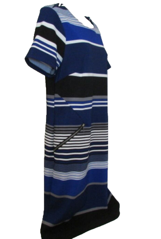 I LE New York Women&rsquo;s Royal Blue White and Black Dress size 10