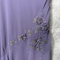 VTG Adrianna Papell Whimsigoth Beaded Floral Maxi Dress 22W Purple Fairy