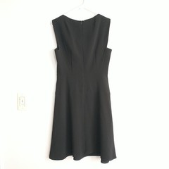 MM LaFleur The Cindy Square Boat Neck Tailored Dress 12 Black Classic Office