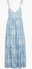 Erdem Floral Cutwork Embroidered Dream Blue Dress NWT US 6 UK 10 Sundress