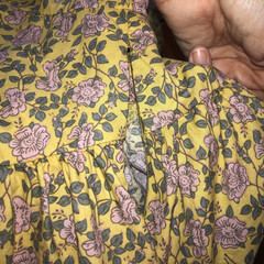 Things Between Womens Small Cottagecore Yellow Green Floral Printed Cotton Dress